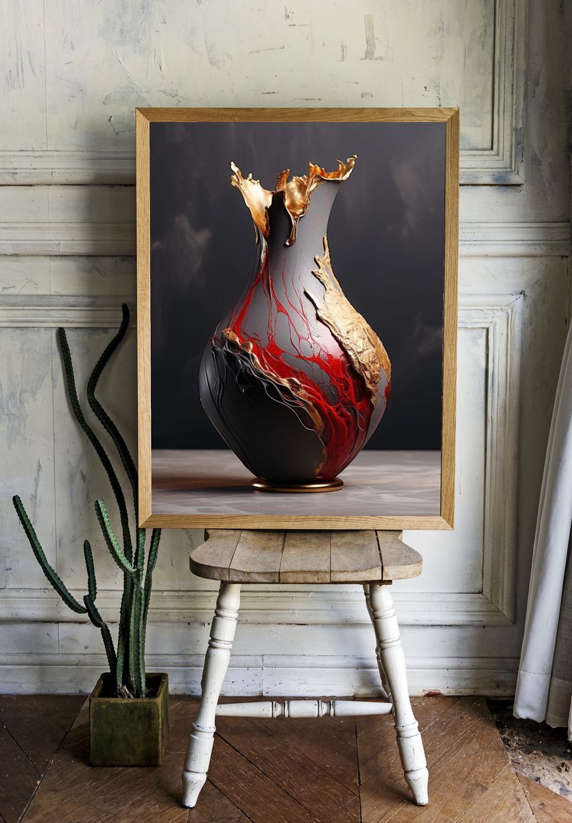 Iridescent Water Spiral Abstract Poster. room preview