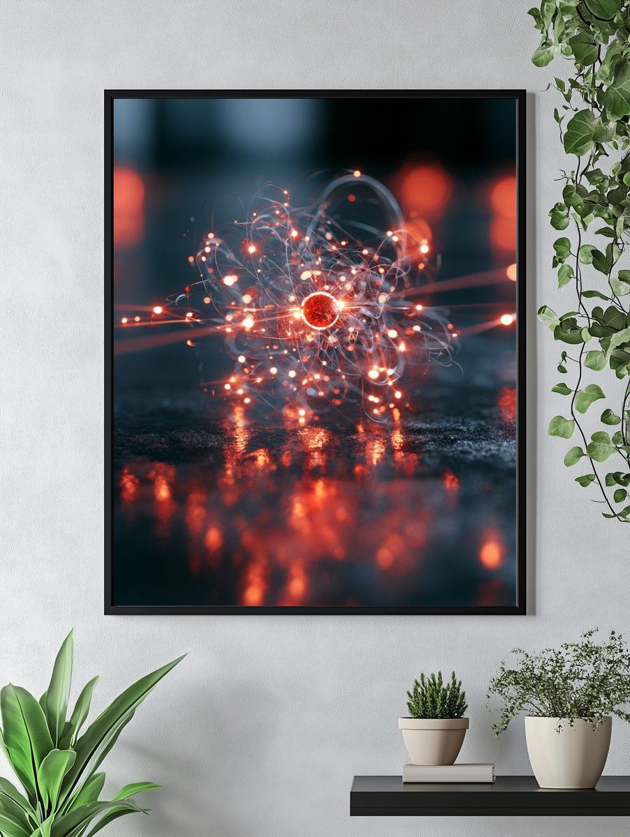 Glowing Particle Burst Abstract Poster. — room view 4