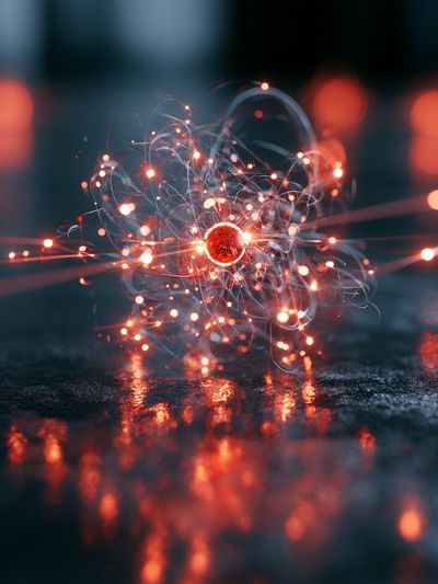 Glowing Particle Burst Abstract Poster.