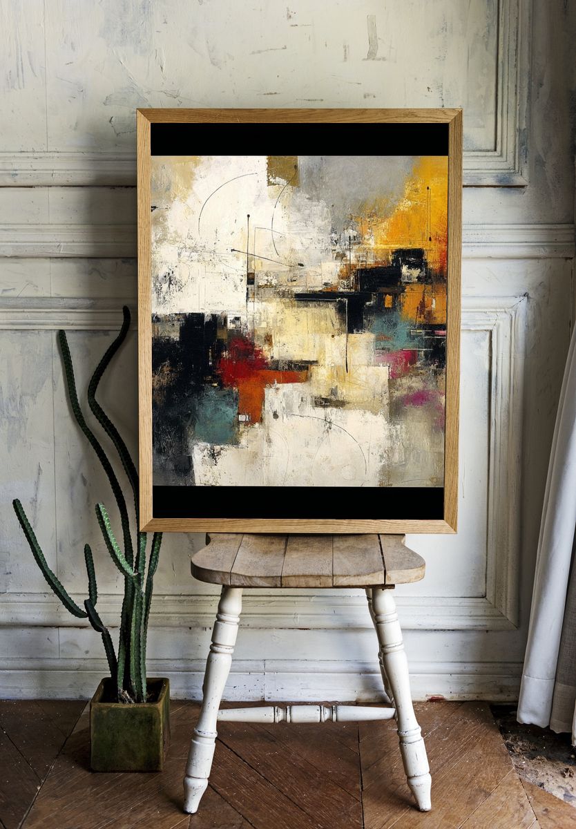 Textured Abstract Color Field Poster. — room view 1