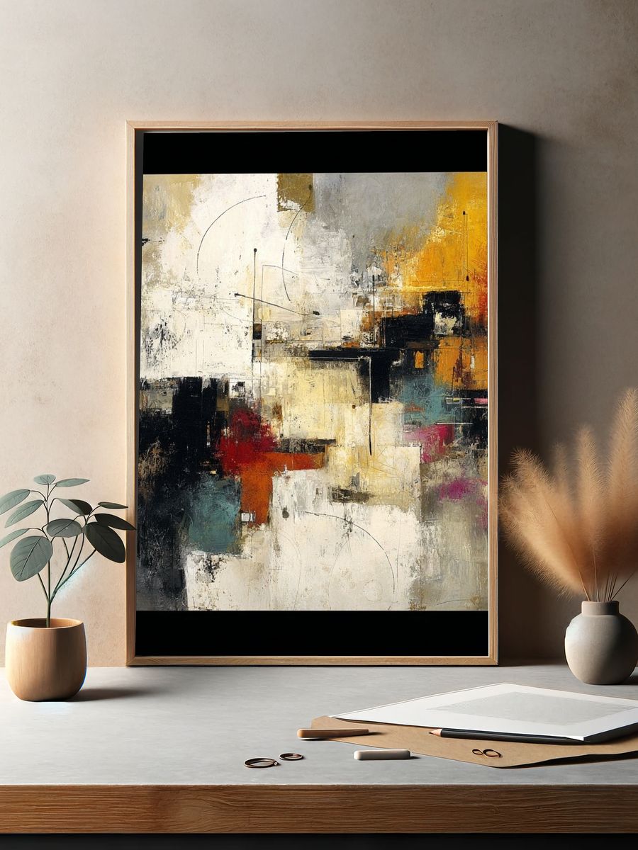 Textured Abstract Color Field Poster. — room view 2