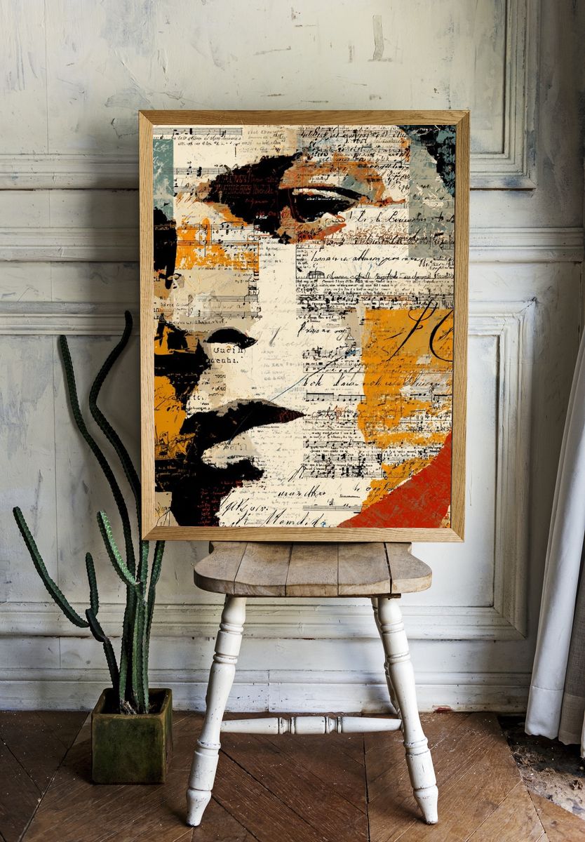 Abstract Musical Collage Poster. — room view 1