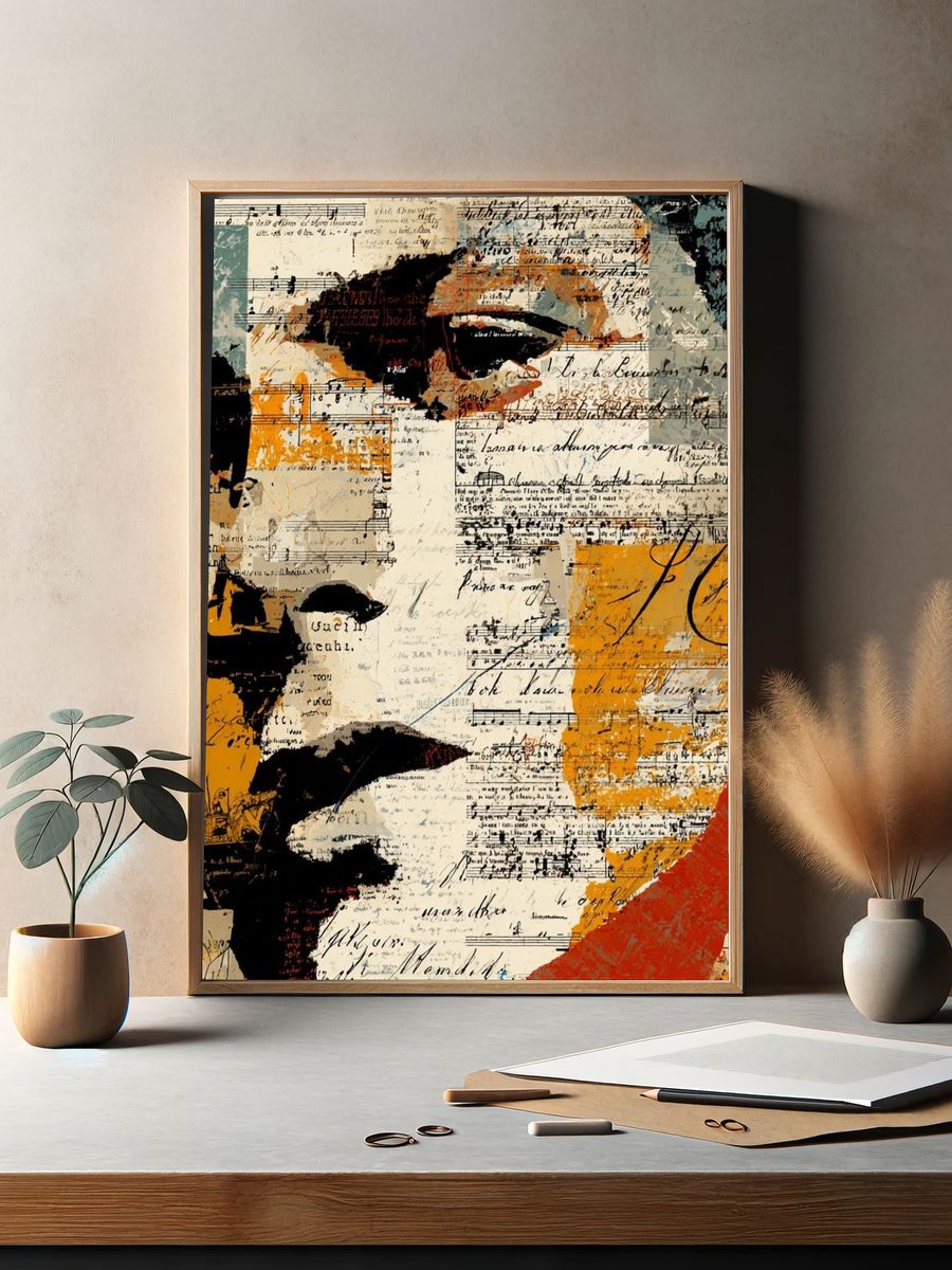Abstract Musical Collage Poster. — room view 2