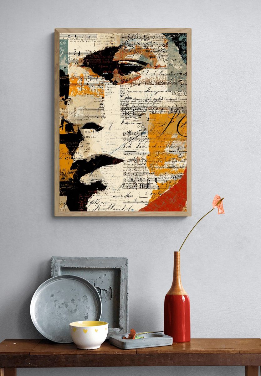 Abstract Musical Collage Poster. — room view 3