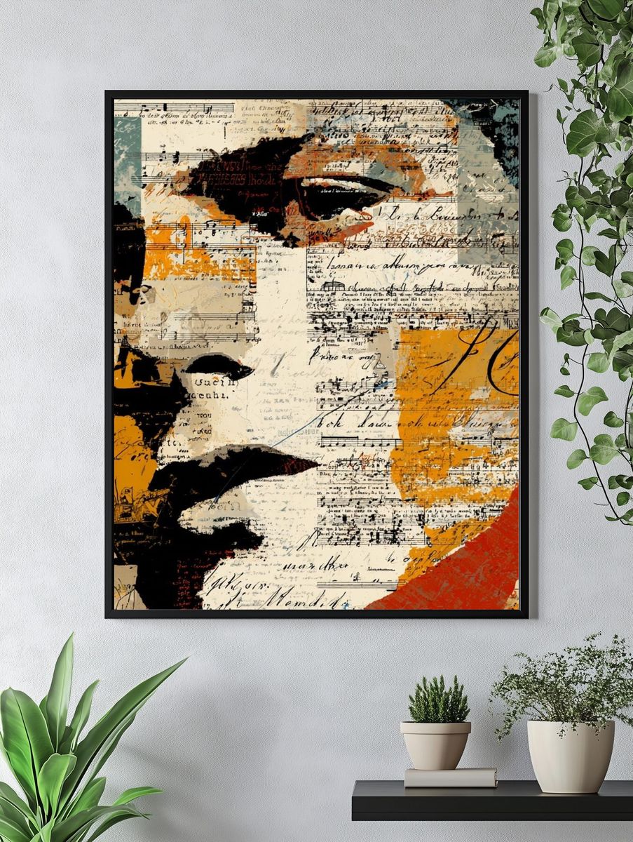 Abstract Musical Collage Poster. — room view 4