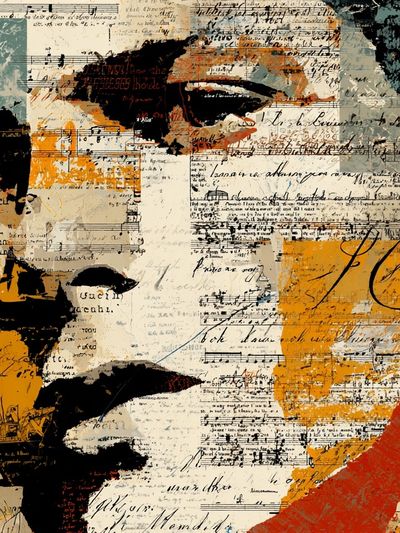 Abstract Musical Collage Poster.