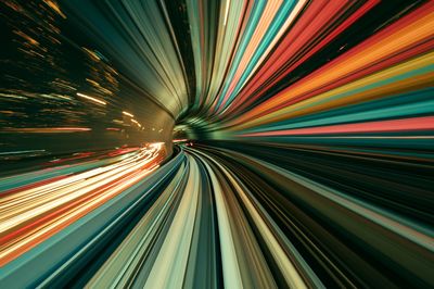 Neon Light Tunnel Abstract Poster.