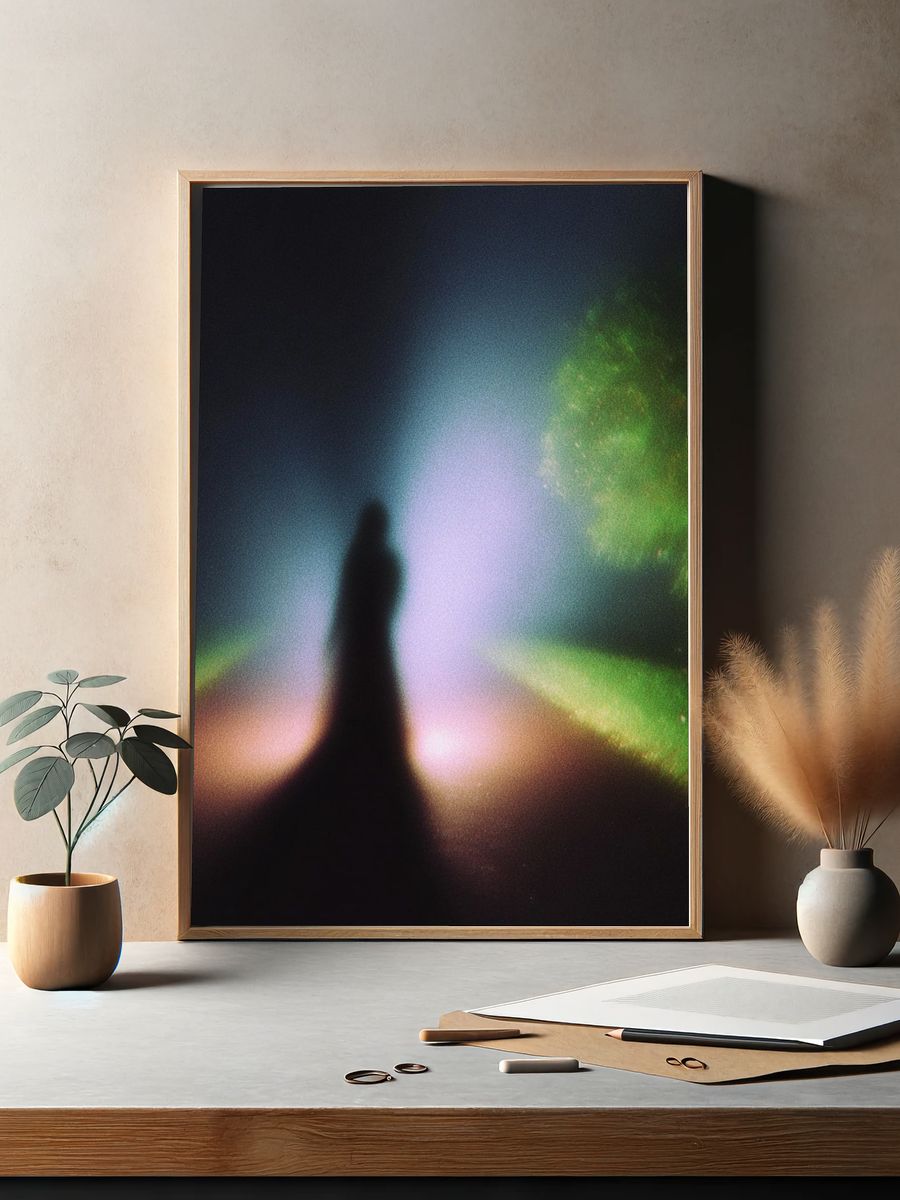 Aurora Silhouette Abstract Print. — room view 2