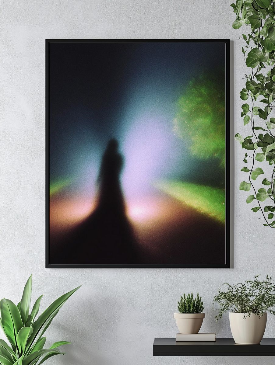 Aurora Silhouette Abstract Print. — room view 4