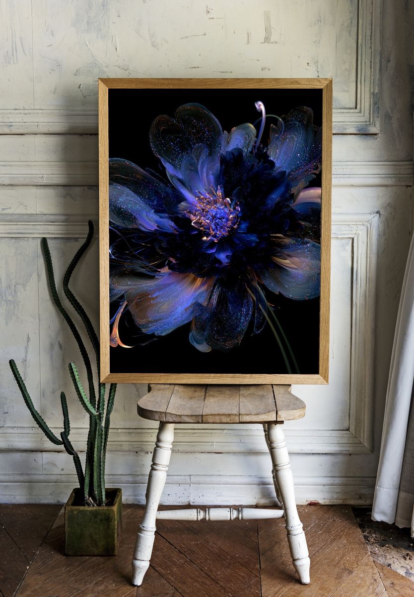 Cosmic Bloom Abstract Poster. — room view 1