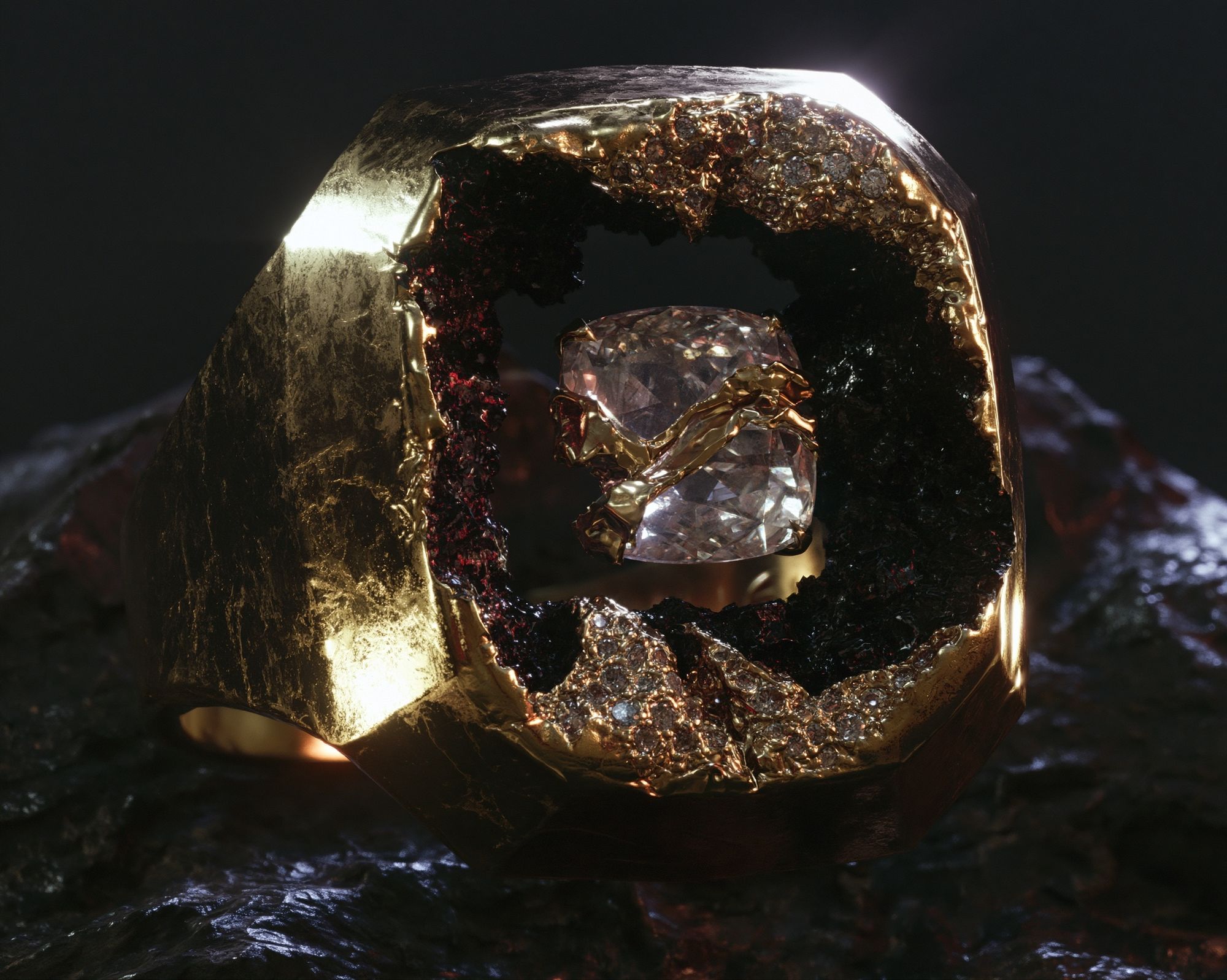 Gilded Crystal Orb Abstract Poster. poster — abstract art