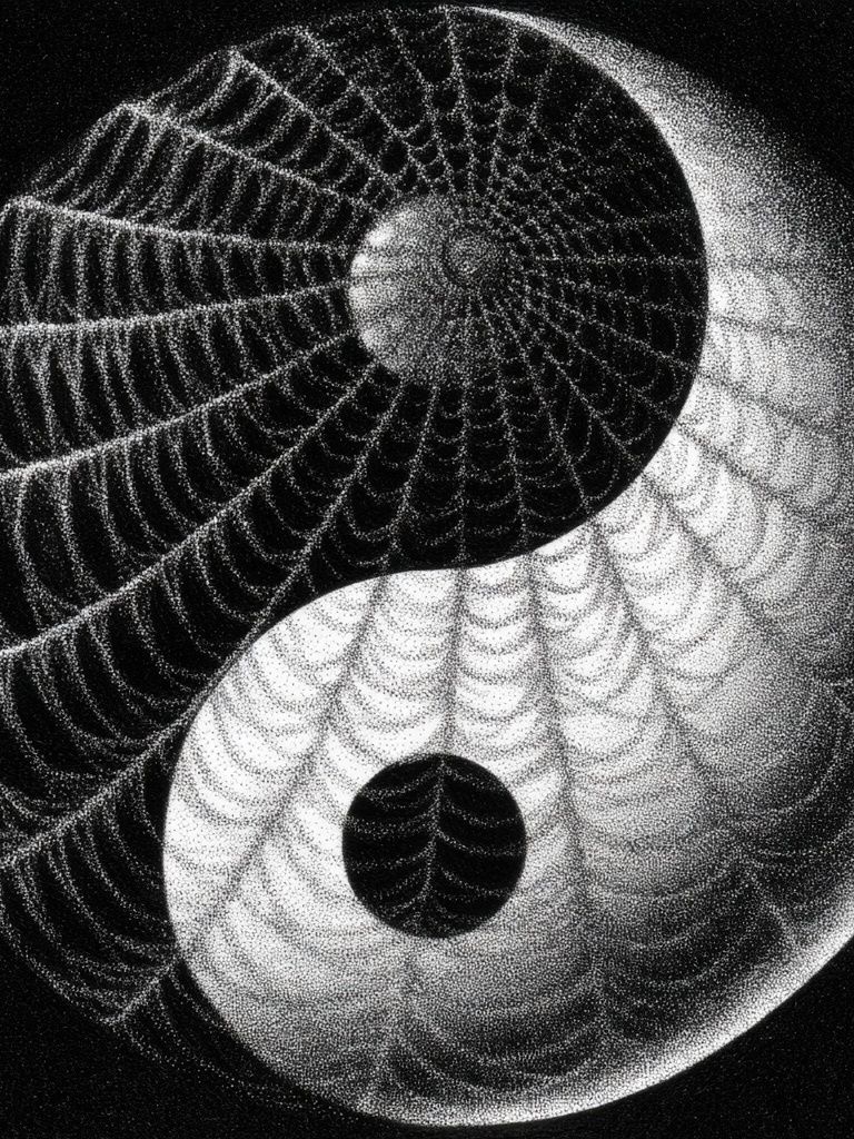 Yin Yang Dotwork Poster. poster — abstract art