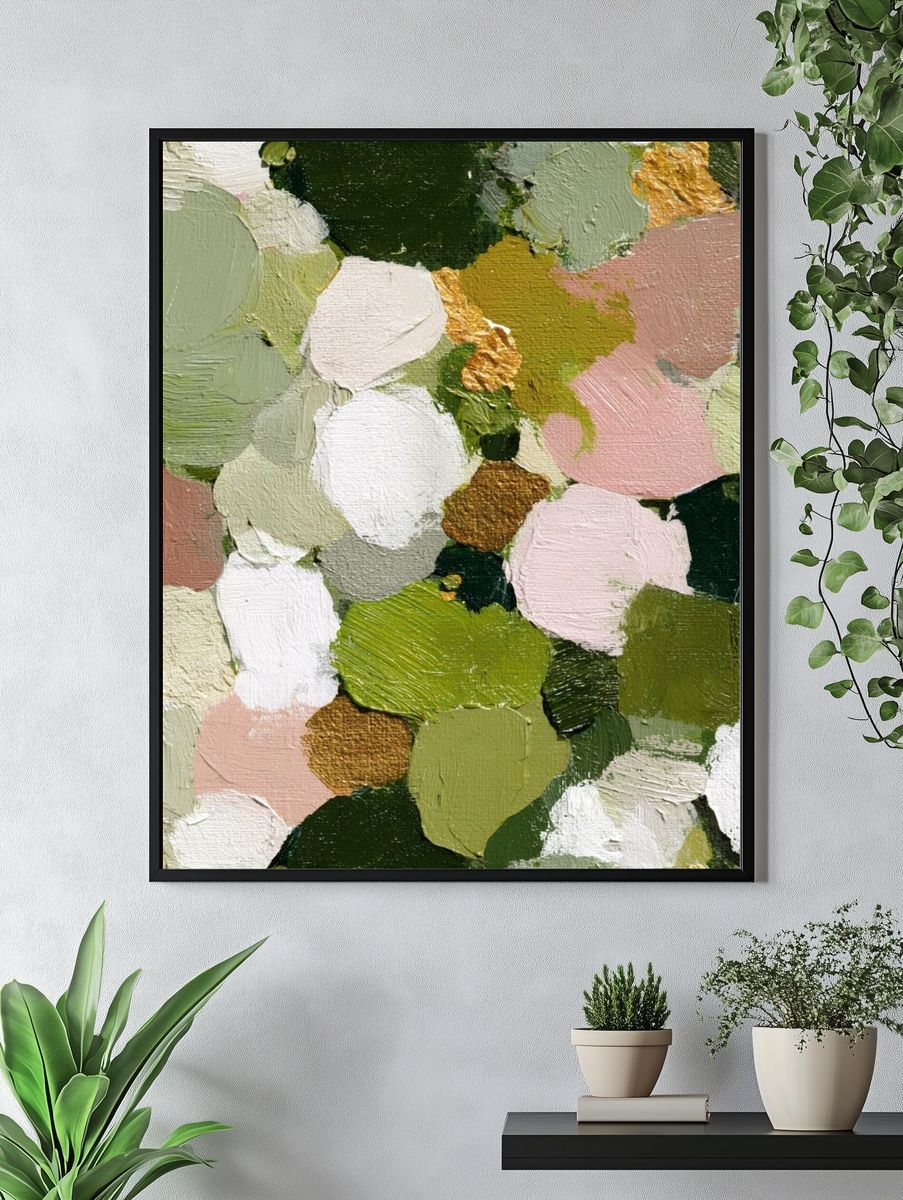 Pastel Green Abstract Texture Poster. — room view 4