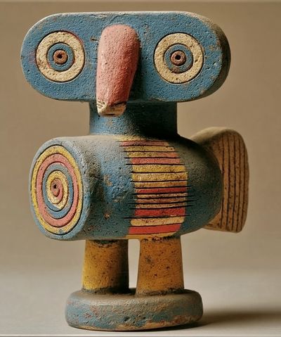 Abstract Wooden Totem Print.