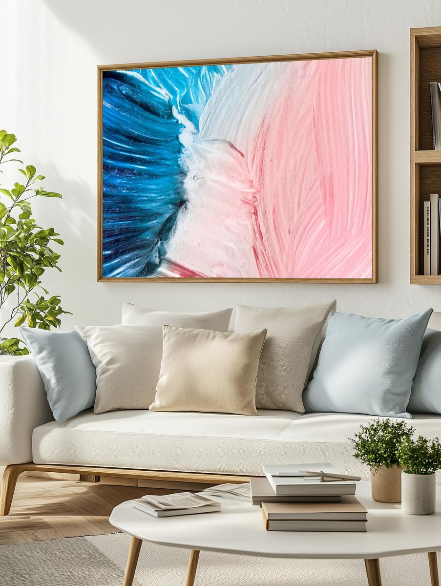 Oil paint strokes textured background. — room view 2