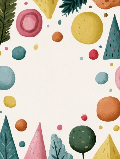 Playful Geometric Botanical Poster.