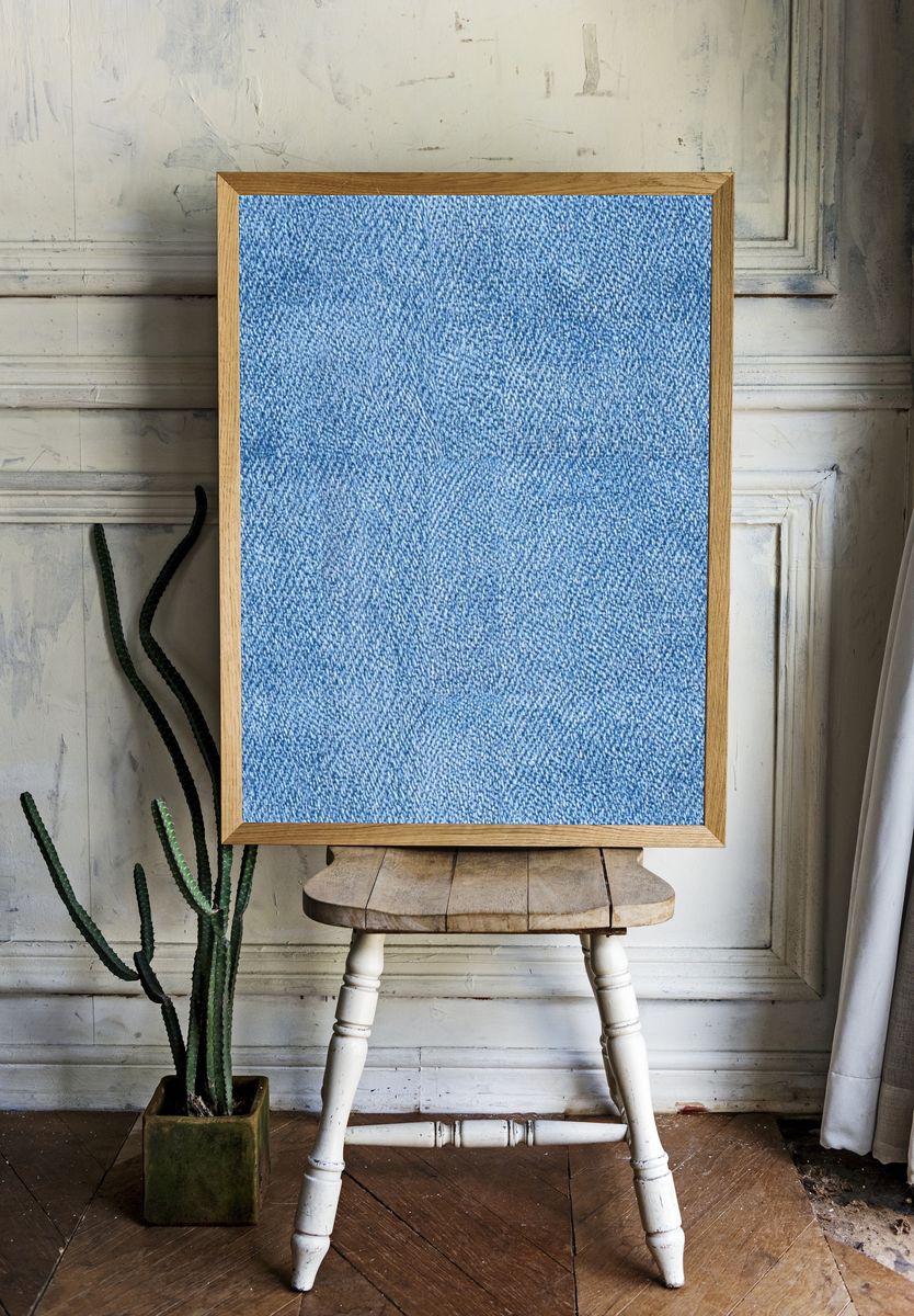 Blue Denim Texture Print. — room view 1
