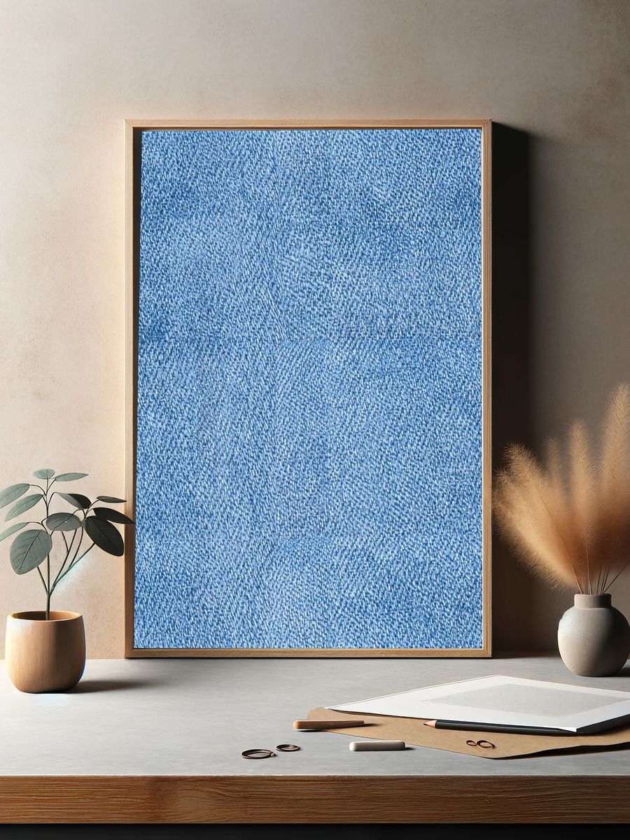 Blue Denim Texture Print. — room view 2