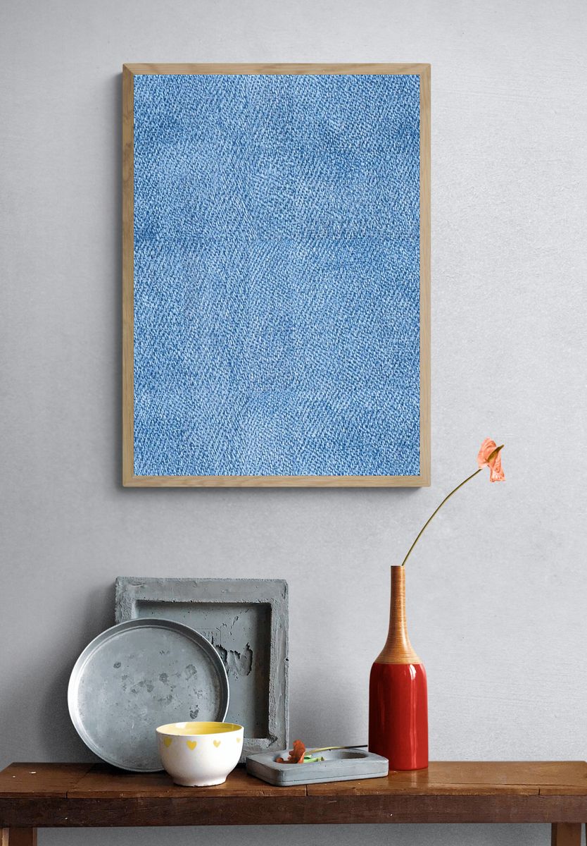 Blue Denim Texture Print. — room view 3