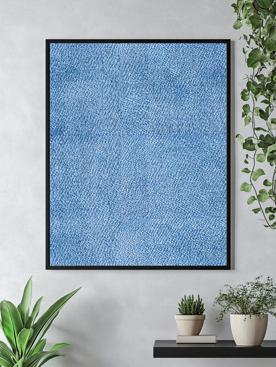 Blue Denim Texture Print. — room view 4