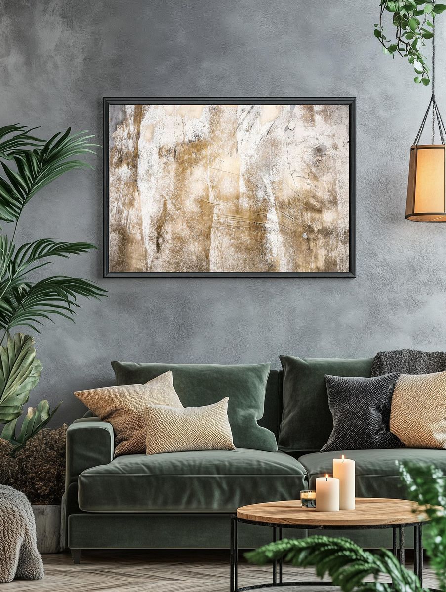 Cracked rustic brown concrete textured. — room view 4