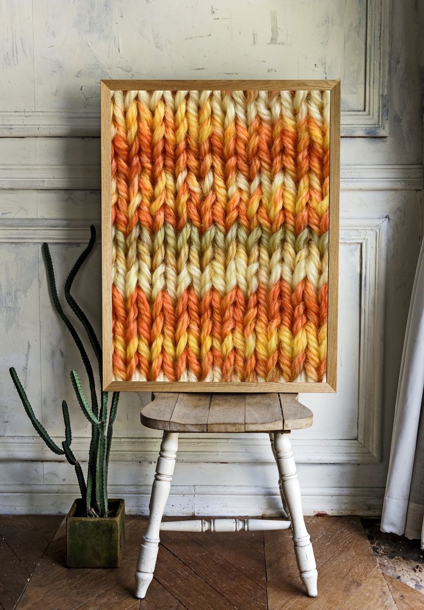 Autumn Knit Texture Abstract Print. room preview