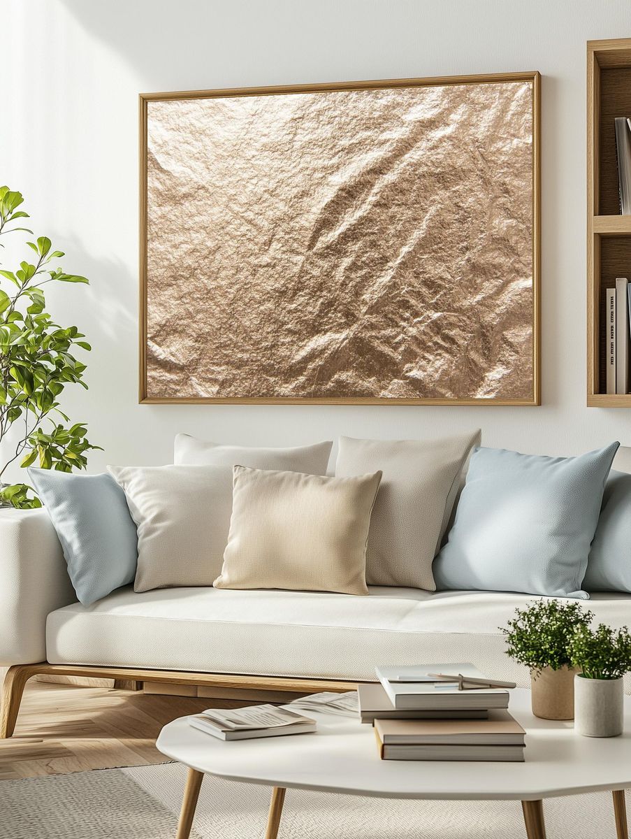 Free golden foil texture image. — room view 2