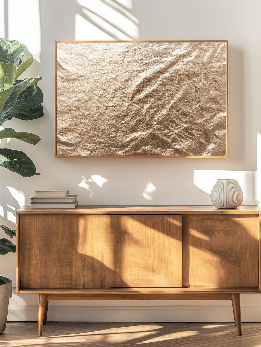 Free golden foil texture image. — room view 3