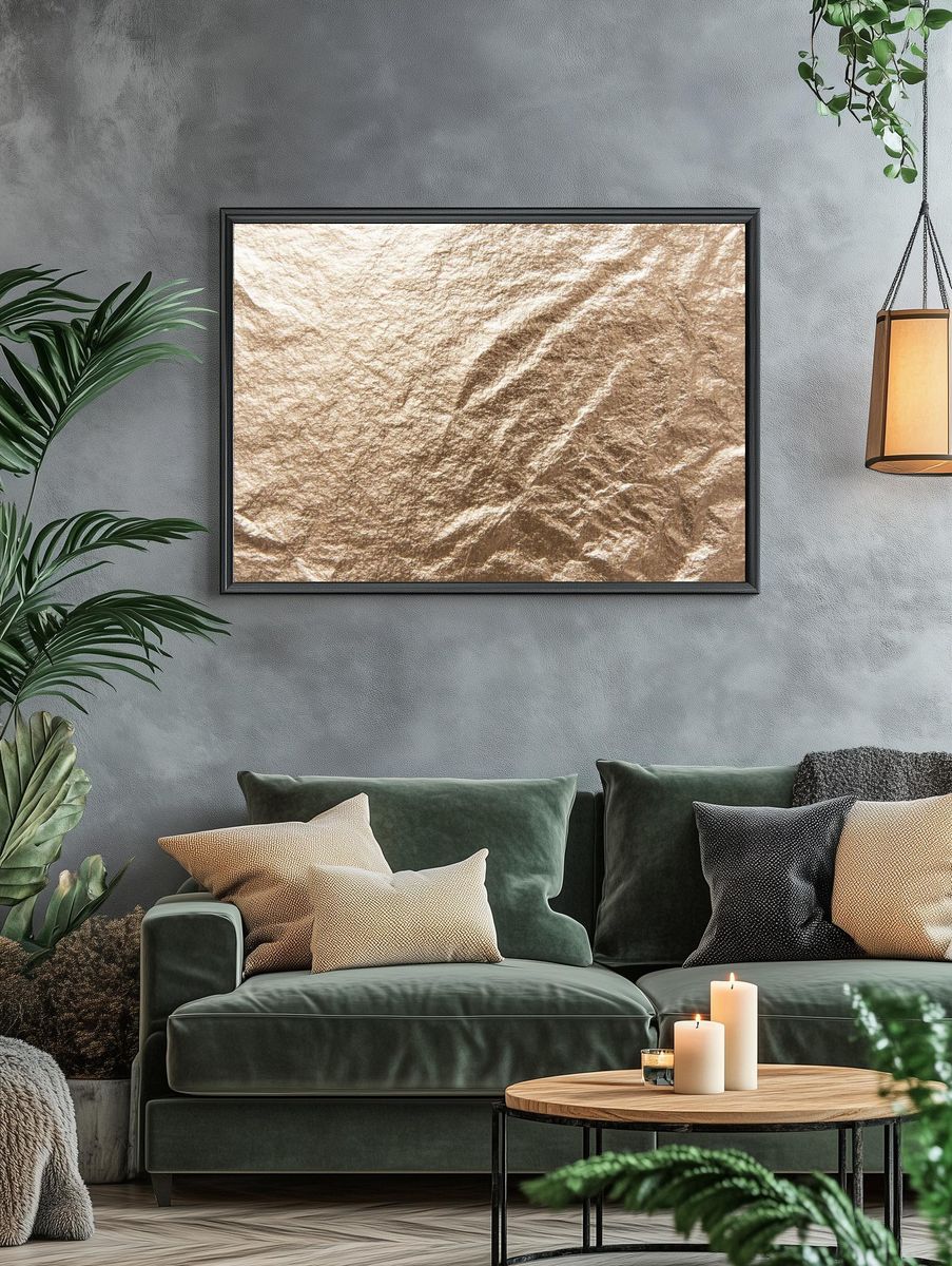 Free golden foil texture image. — room view 4