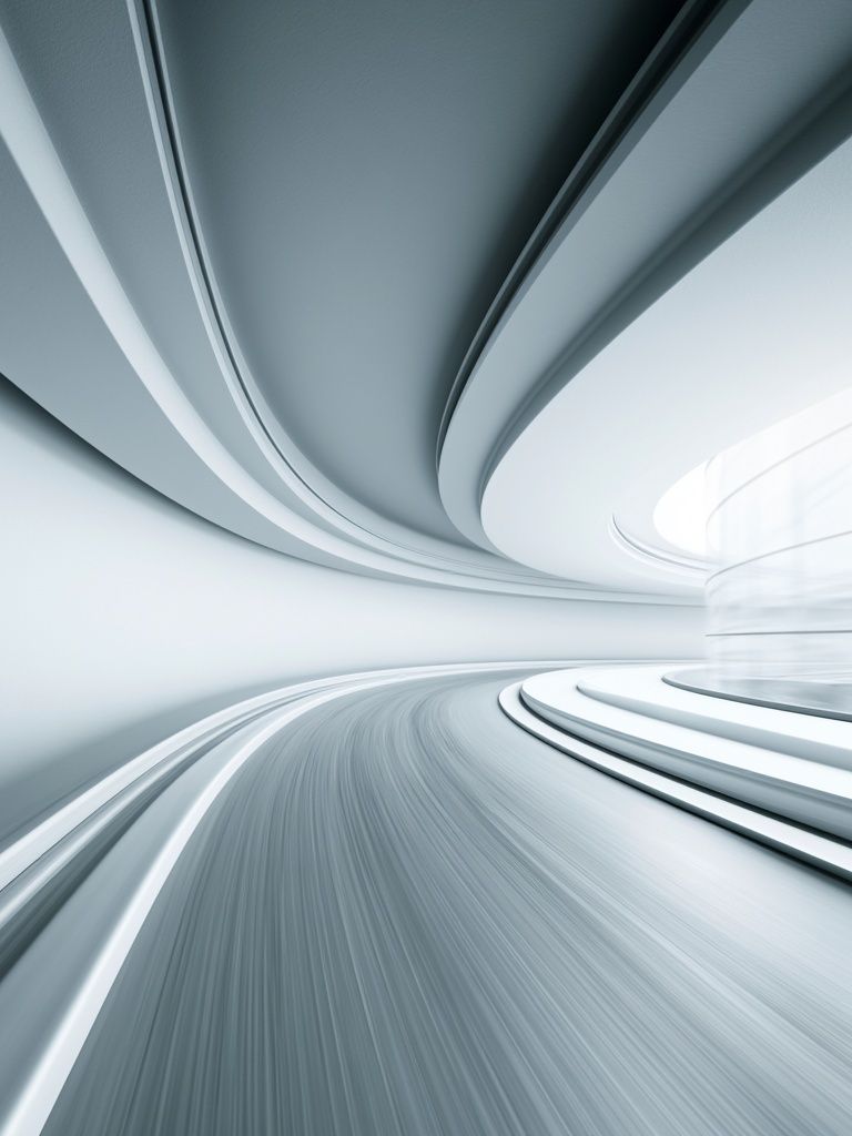 Futuristic Curved Tunnel Abstract Poster. poster detail