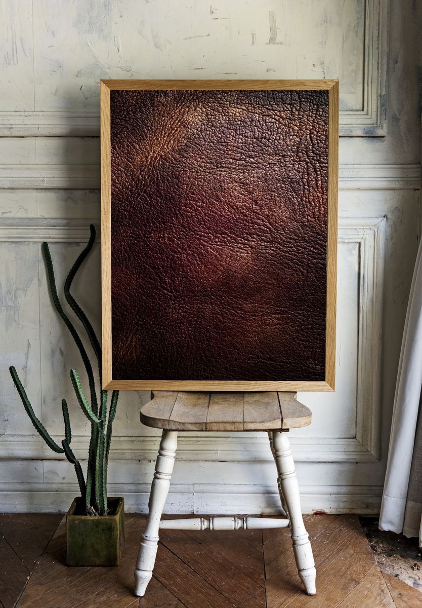 Leather Texture Abstract Print. — room view 1