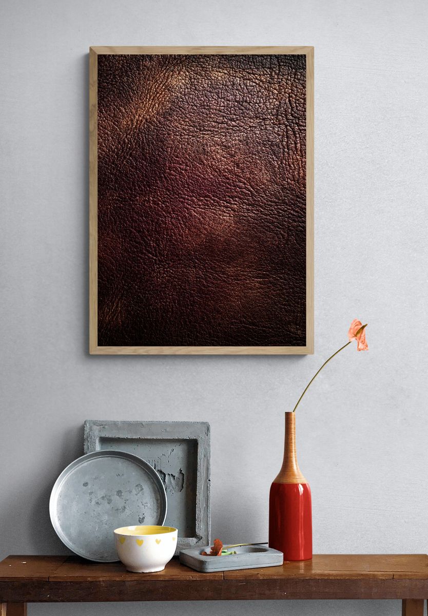 Leather Texture Abstract Print. — room view 3
