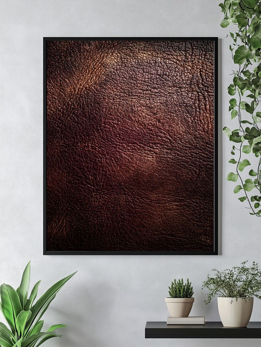 Leather Texture Abstract Print. — room view 4