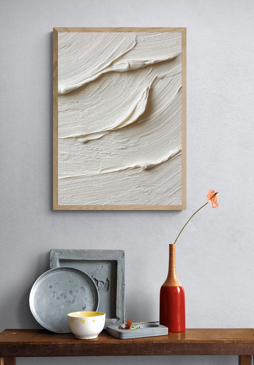 Cream Texture Abstract Poster. — room view 3