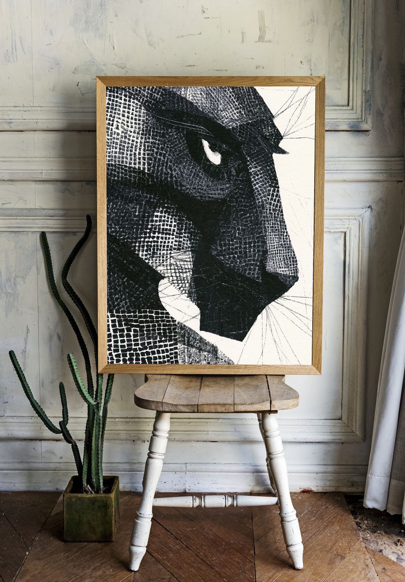 Abstract Ink Texture Poster. — room view 1