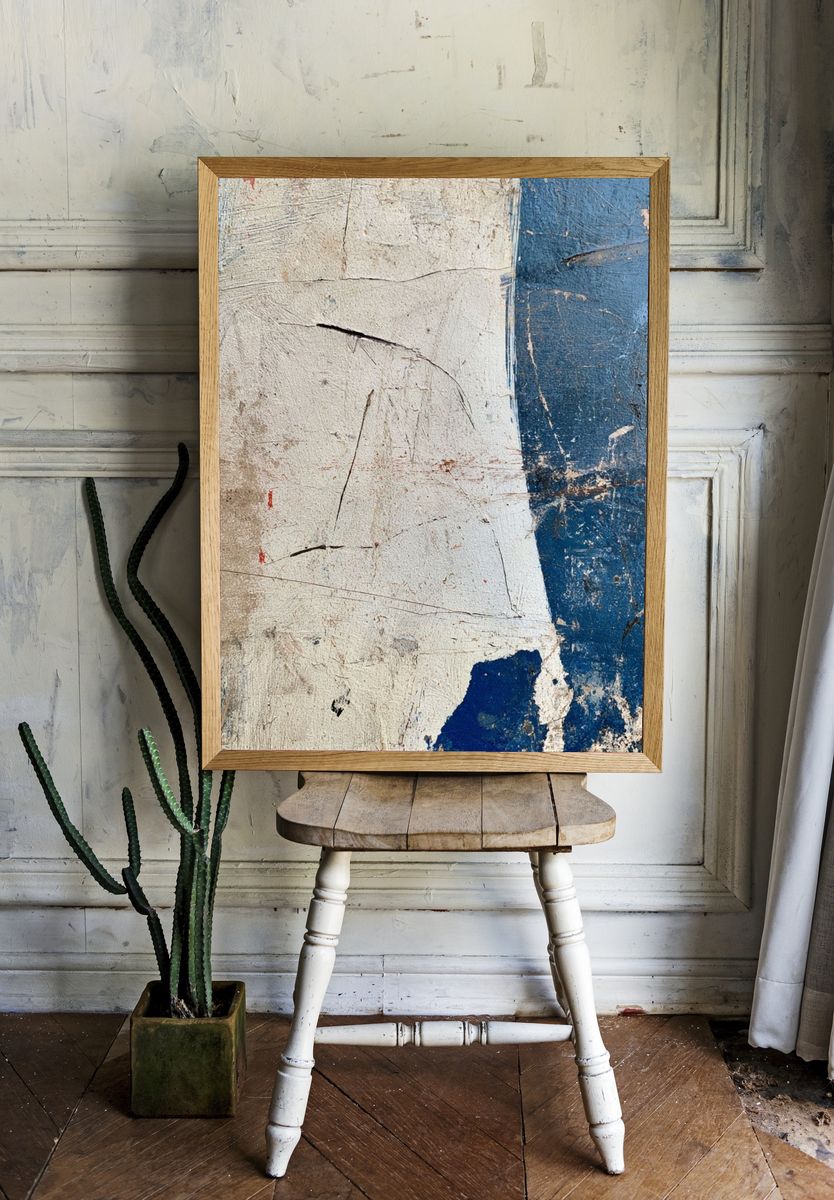 Weathered Blue Texture Poster. room preview
