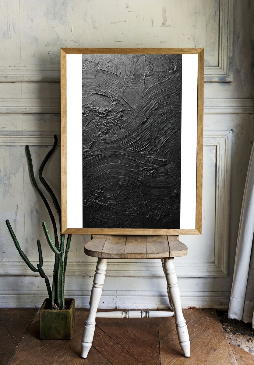 Textured Black Abstract Poster. room preview
