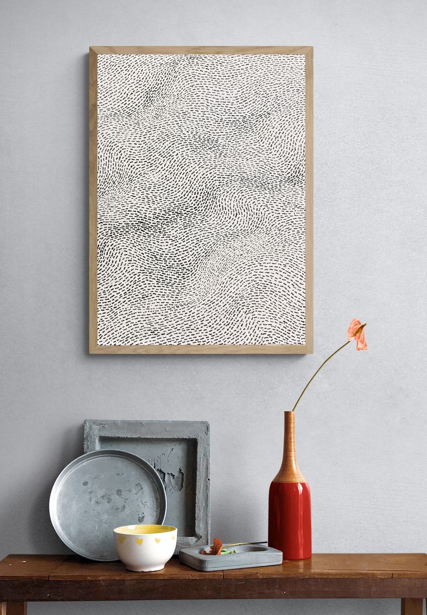 Wavy Ink Texture Abstract Print. — room view 3
