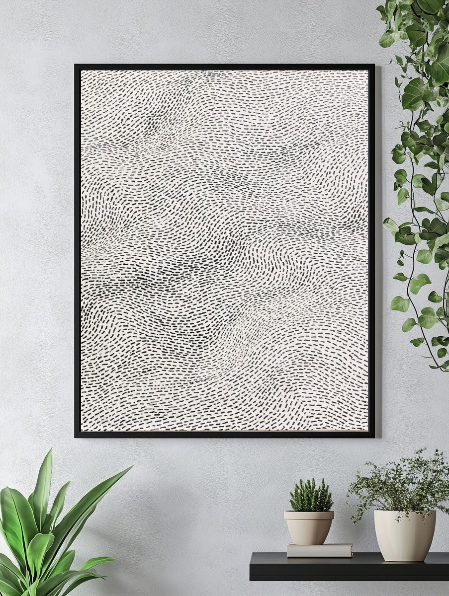 Wavy Ink Texture Abstract Print. — room view 4