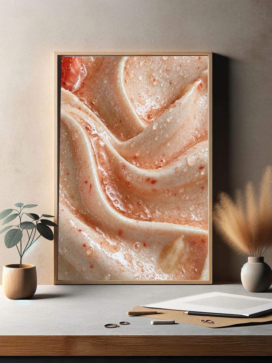 Peach Cream Texture Poster. — room view 2