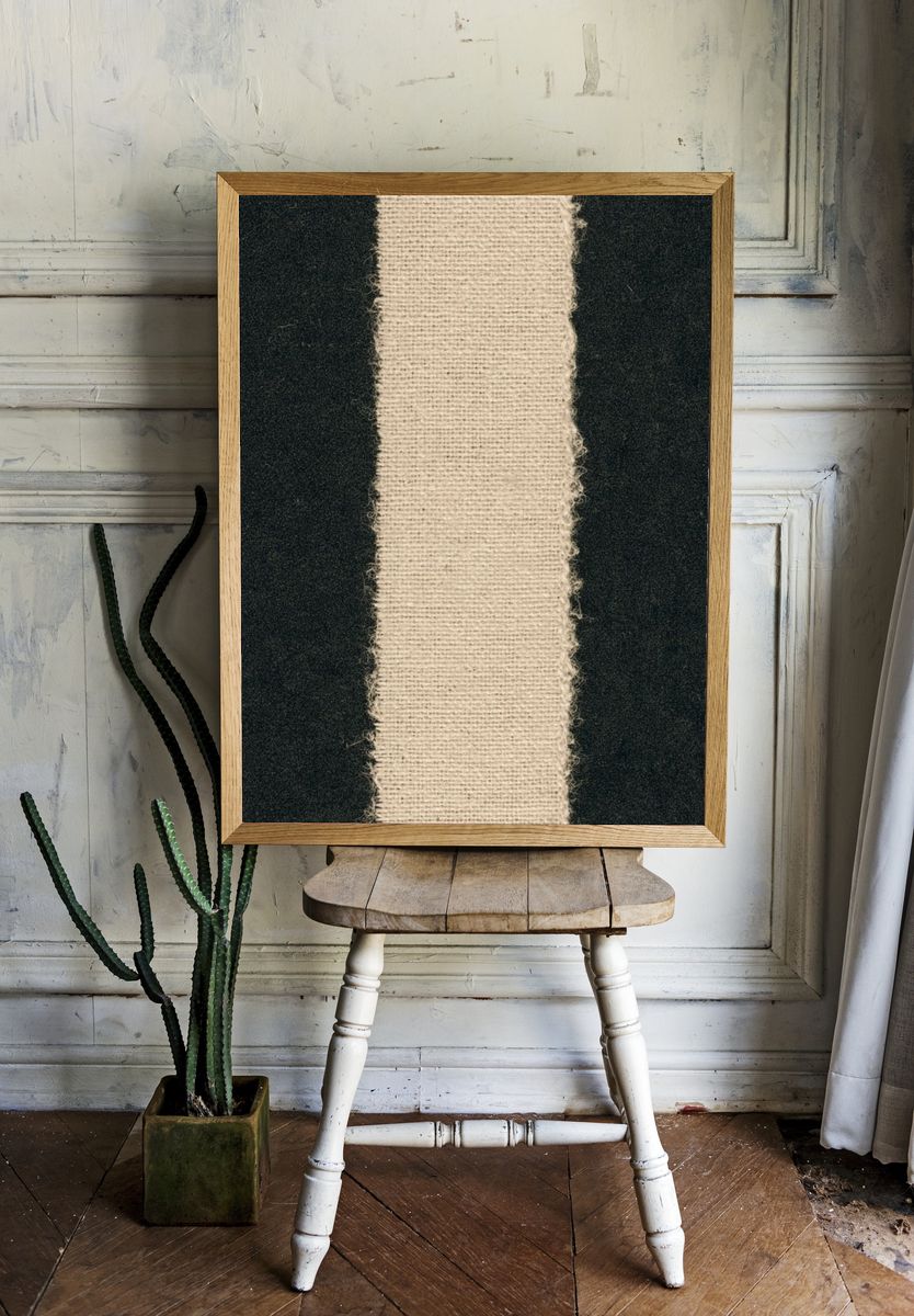 Textured Linen Stripe Abstract Print. room preview