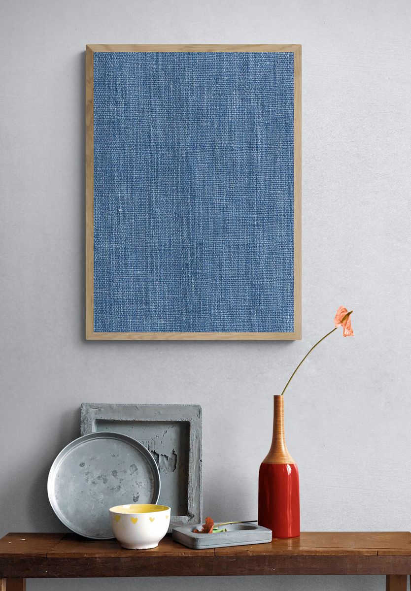 Blue Denim Texture Print. — room view 3