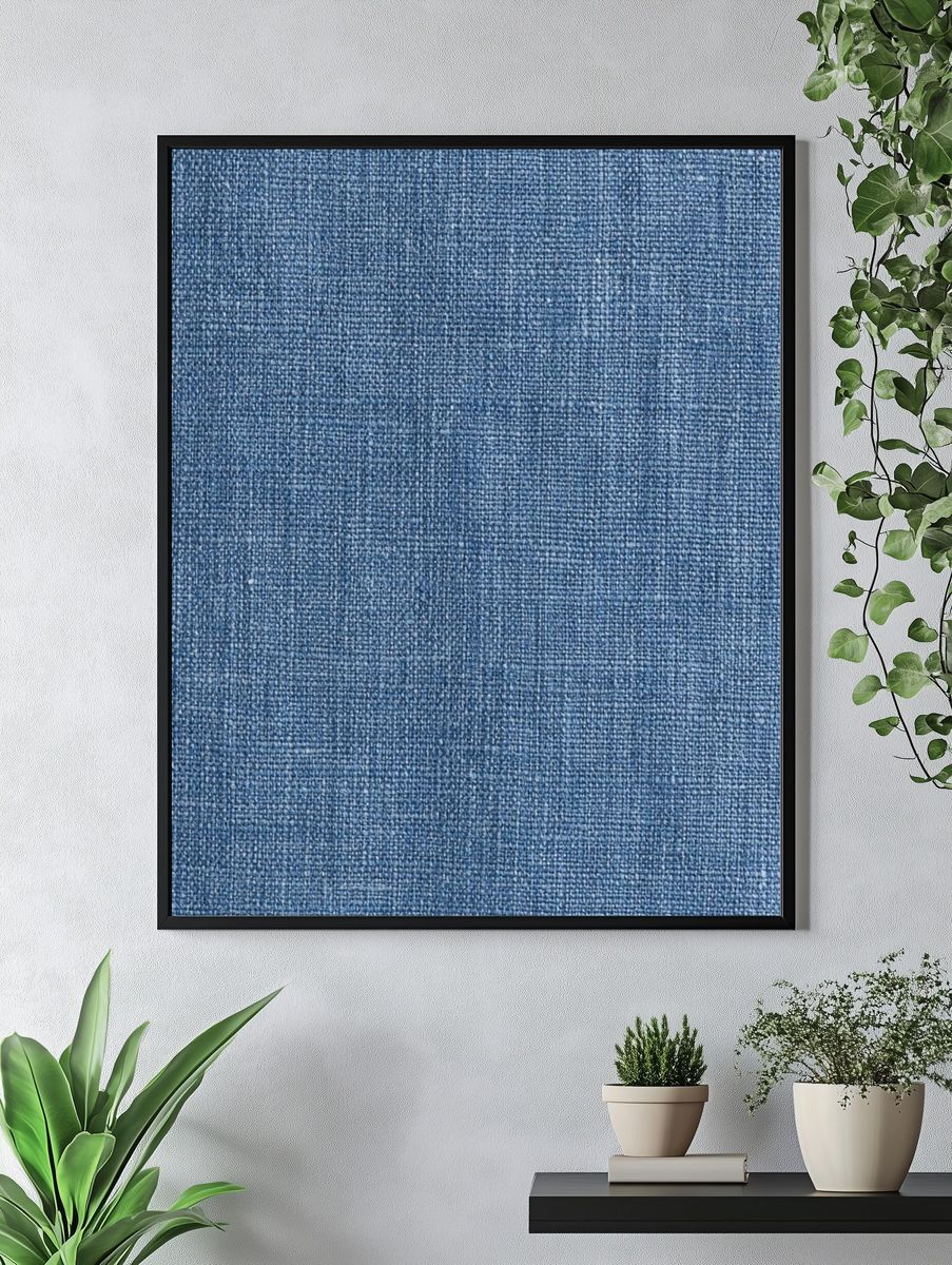 Blue Denim Texture Print. — room view 4