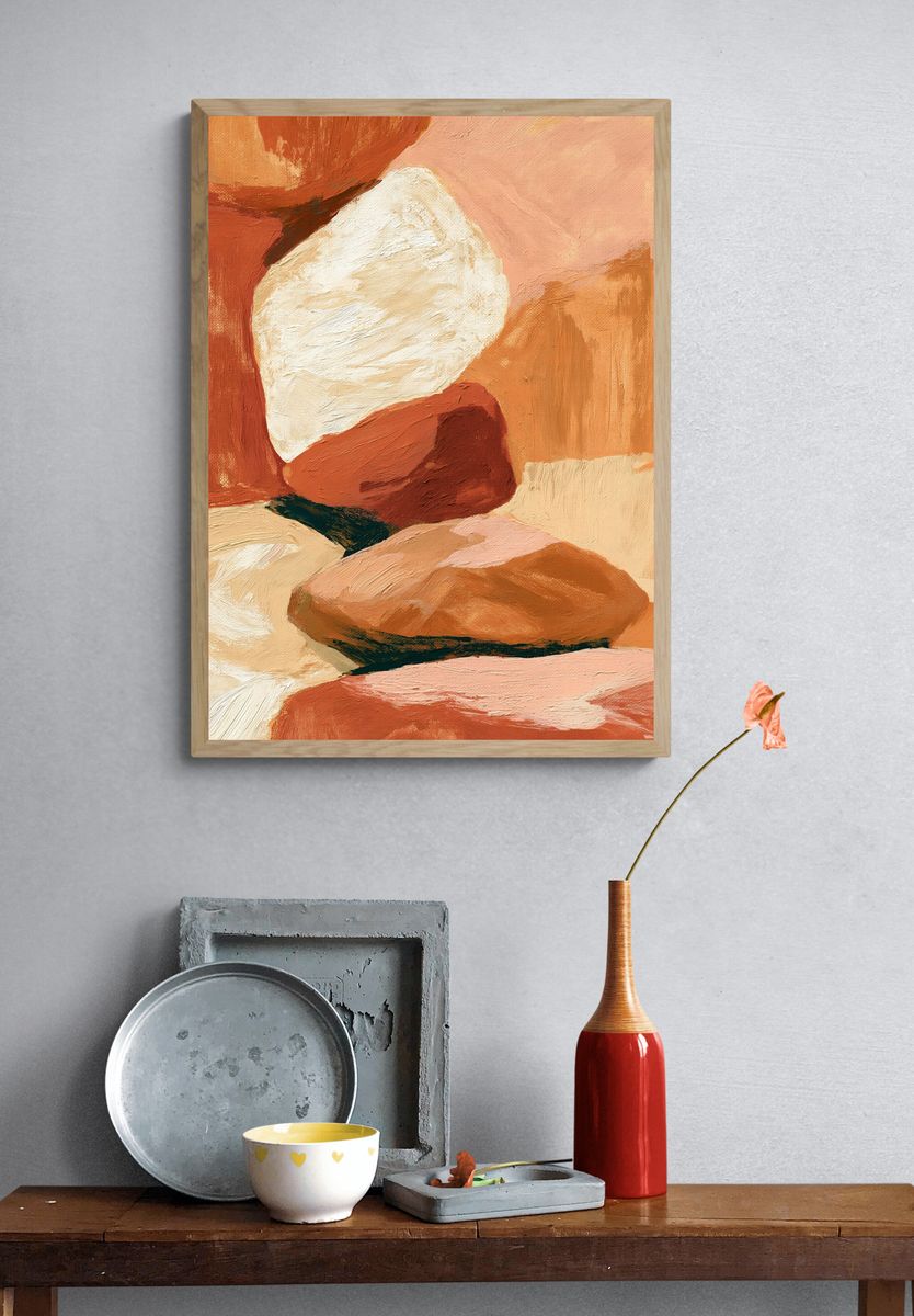Terracotta Abstract Texture Poster. — room view 3