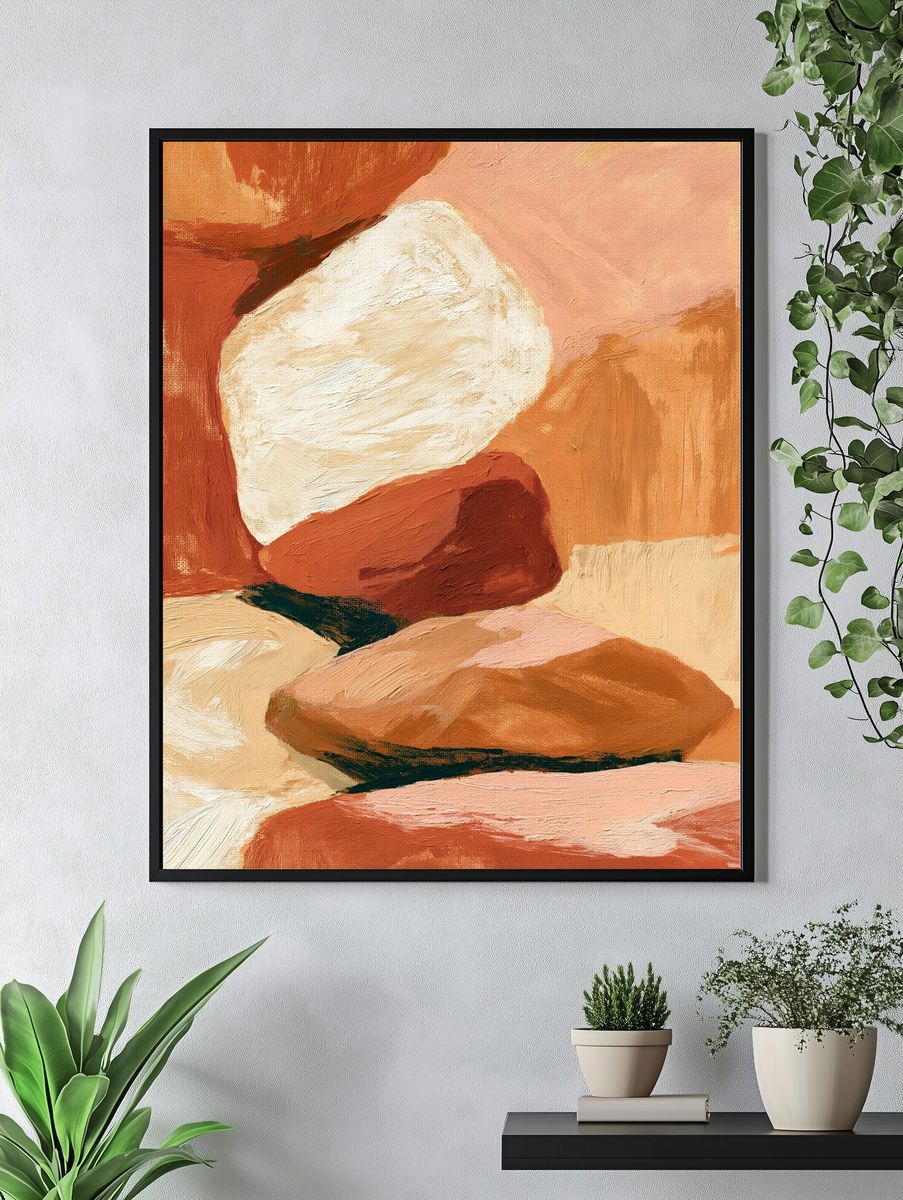 Terracotta Abstract Texture Poster. — room view 4