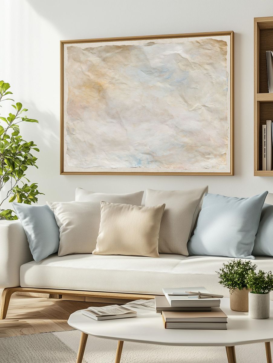 Textured Parchment Abstract Poster. — room view 2