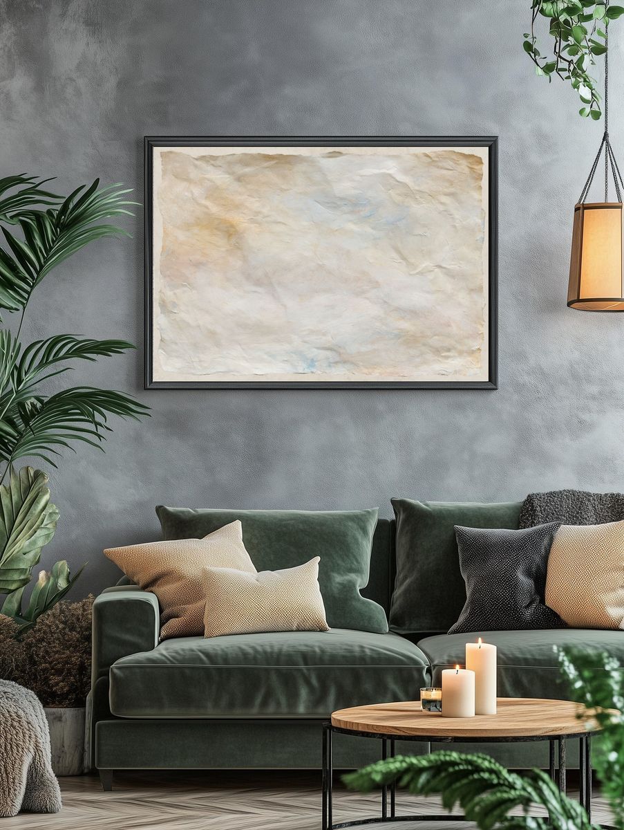 Textured Parchment Abstract Poster. — room view 4