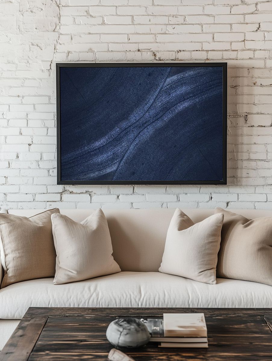 Blue rough concrete wall background. room preview