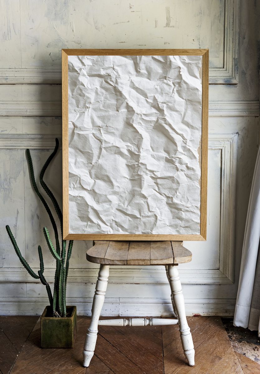 Crumpled Paper Texture Print. room preview