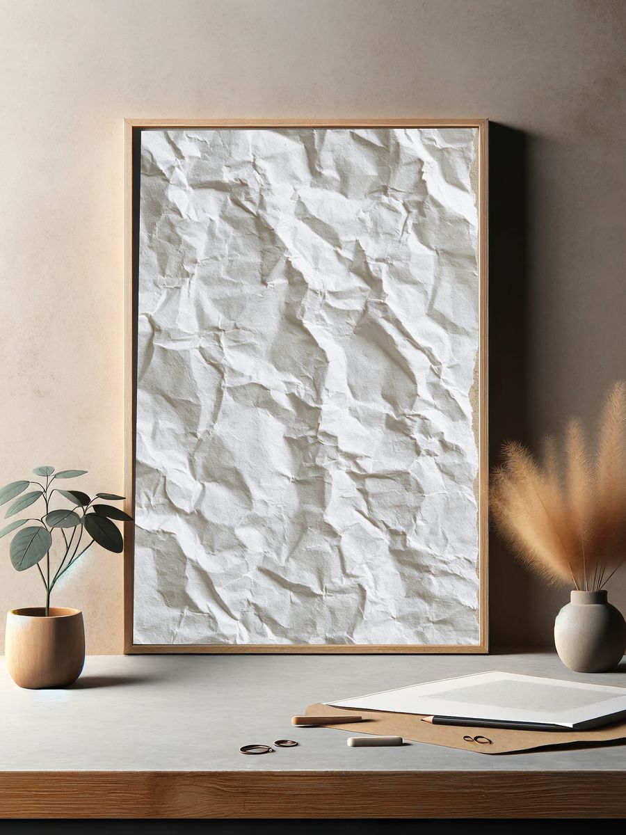 Crumpled Paper Texture Print. — room view 2